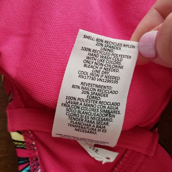 Tabitha Brown For Target One Piece Swim Suit Size S Hot Pink Floral Cheeky NWOT - Picture 8 of 9